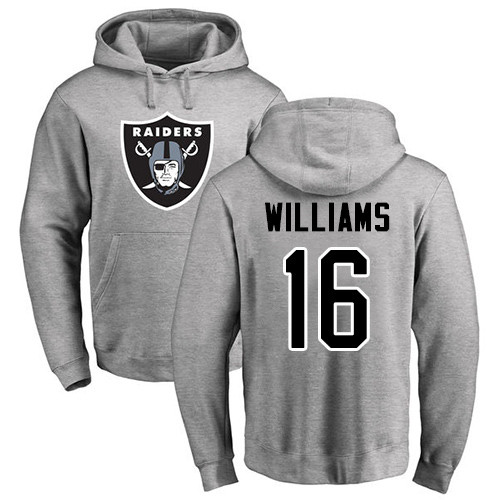 Men Oakland Raiders Ash Tyrell Williams Name and Number Logo NFL Football 16 Pullover Hoodie Sweatshirts